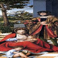 Triptych with the Holy Kinship (left wing)