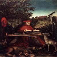 Cardinal Albrecht of Brandenburg as St Jerome in a Landscape