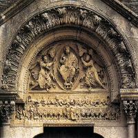 Tympanum and door lintel of the west portal