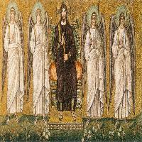 Blessing Christ between Angels