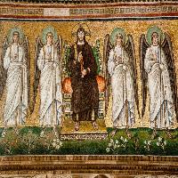 Blessing Christ between Angels