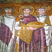 Emperor Justinian and his Court (detail)