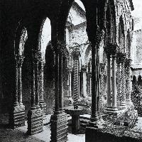 View of the cloister and washing fountain