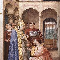 St Lawrence Receives the Treasures of the Church (detail)