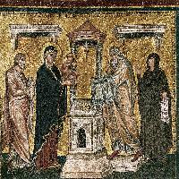 Apse mosaic, window level: 4. Presentation in the Temple