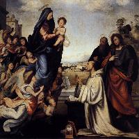 Vision of St Bernard with Sts Benedict and John the Evangelist