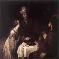 Esther and Haman before Ahasuerus