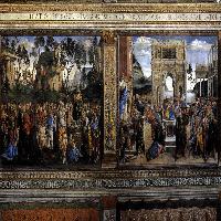 Scenes on the left wall