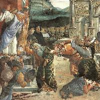 The Punishment of Korah and the Stoning of Moses and Aaron (detail)