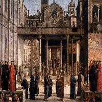 The Relic of the Holy Cross is offered to the Scuola Grande di San Giovanni Evangelista