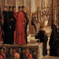 The Relic of the Holy Cross is offered to the Scuola Grande di San Giovanni Evangelista (detail)