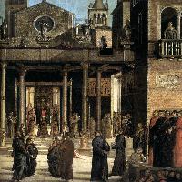 The Relic of the Holy Cross is offered to the Scuola Grande di San Giovanni Evangelista (detail)