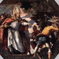St Nicholas Having a Tree Worshiped by Pagans Cut Down