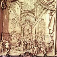 St Benedict Chanting Psalms (detail of the organ)