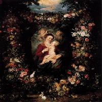 Virgin and Child Surrounded by Flowers and Fruit