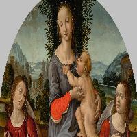 Virgin and Child in a Landscape, with Angels (detail)